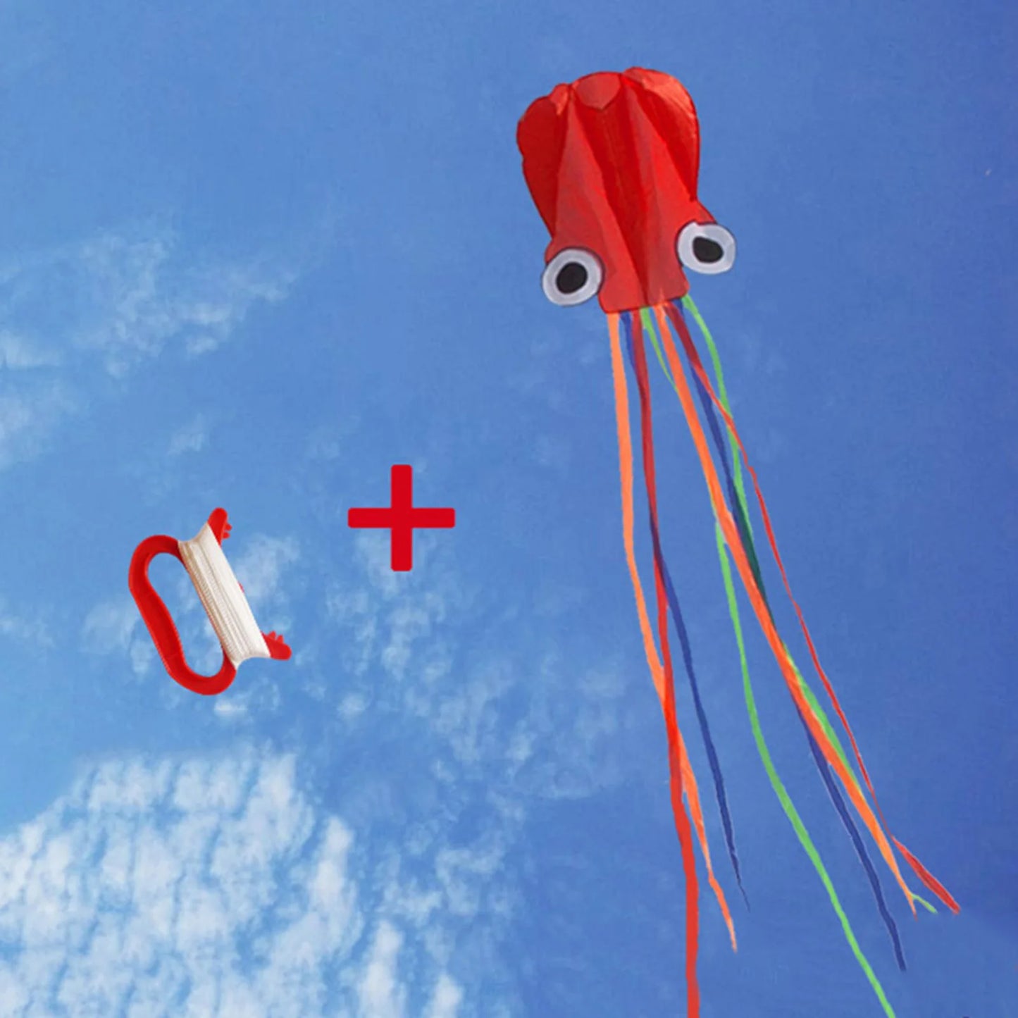 Kite Soft Octopus Flyer Kite Large Octopus Easy Flyer Kite with Handle & Line for Beach Park Garden Peaceful Pleasures Health and Wellness