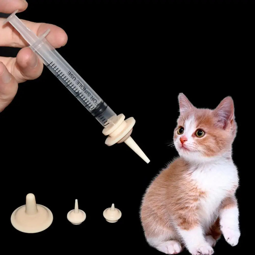 Food Grade Soft Silicone Dogs Cats Feeding Device Detachable Needle Tube Newborn Pets Pacifier Syringe Set Pets Feeder Supplies Peaceful Pleasures Health and Wellness