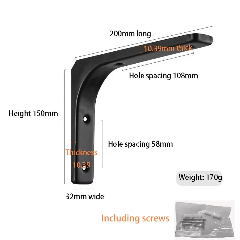 Heavy-Duty Floating Shelf Brackets | Black & White Steel