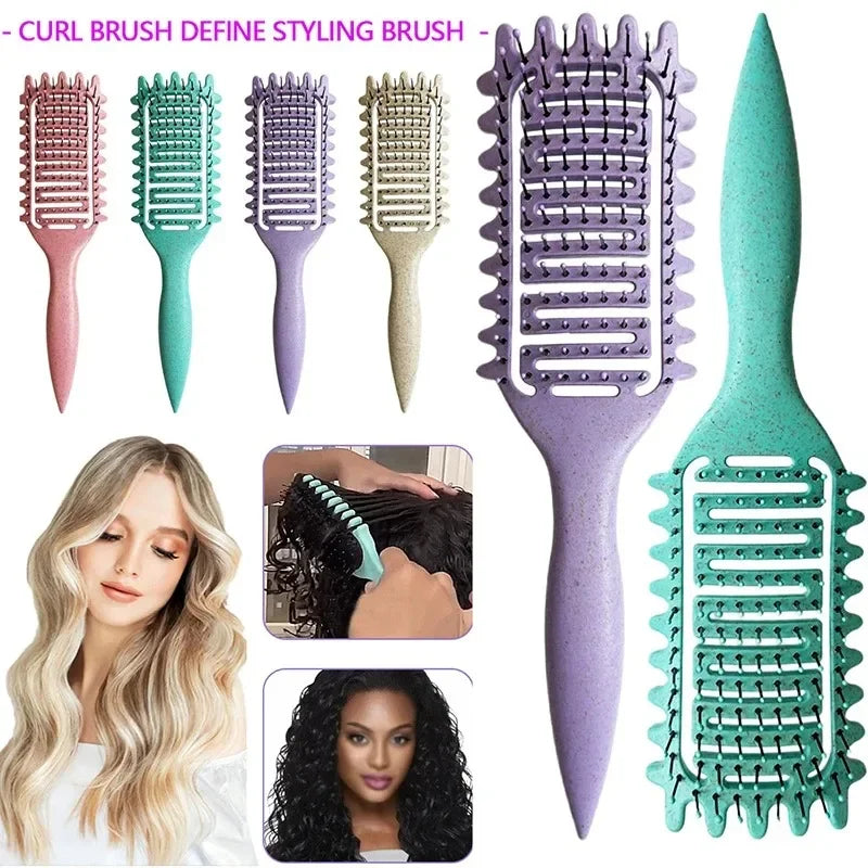3-in-1 Curl Defining Detangling Hair Brush for Curly Hair Curl Defining Brush Peaceful Pleasures Health and Wellness