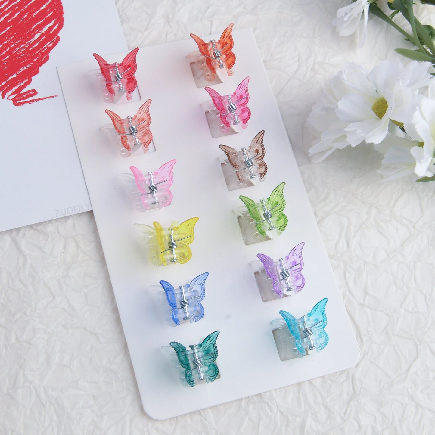 10-Pack Butterfly Hair Claw Clips | Gradient Mini Barrettes for Girls