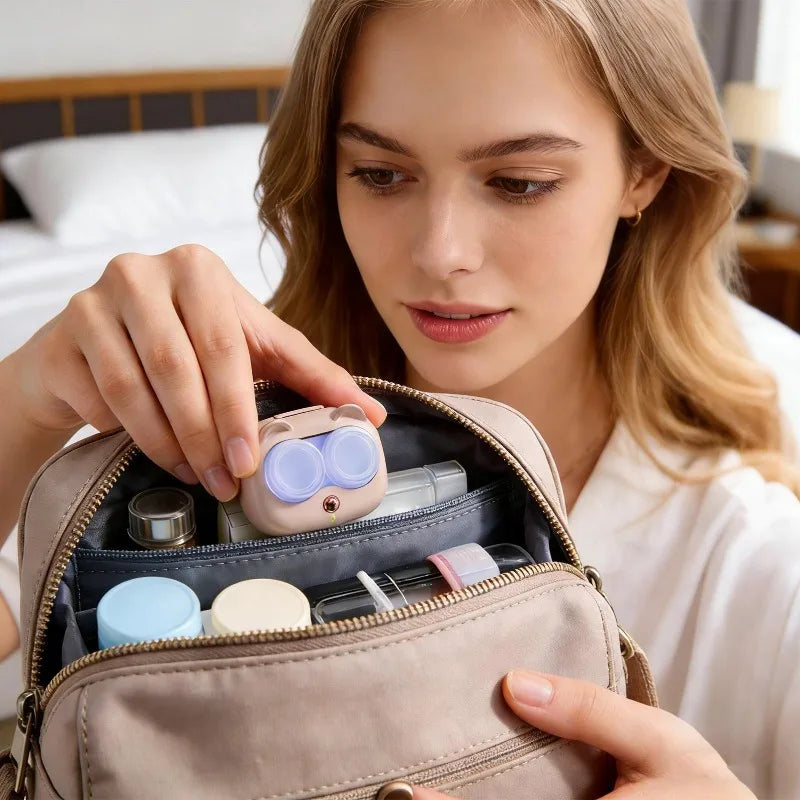 Contact Lenses Cleaner Ultrasonic With Removable Box Remove Tear Protein Cleaning Machine Portable Contact Lenses Case Peaceful Pleasures Health and Wellness