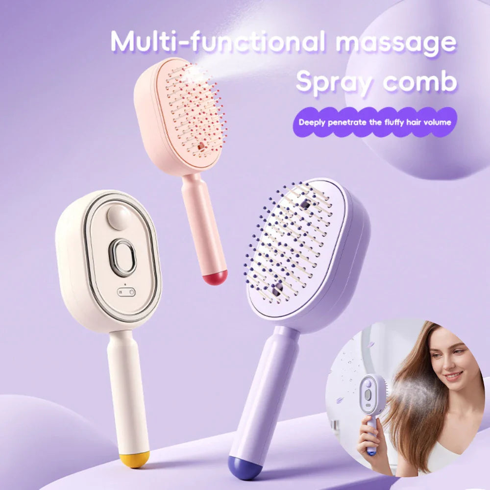 Electric Scalp Massager Comb – Spray, Vibration & Oil Mist