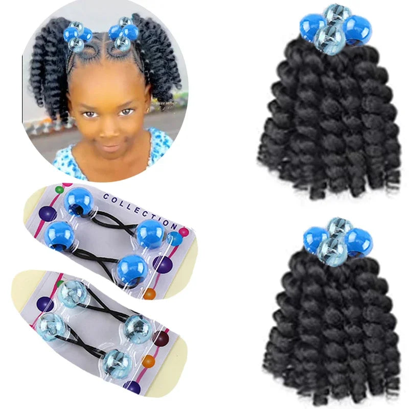 2pcs Large 20MM hair beads ponytail accessorie for kids 7inch box braid elastic hair extension synthetic with big bubbles balls Peaceful Pleasures Health and Wellness blue China Mainland
