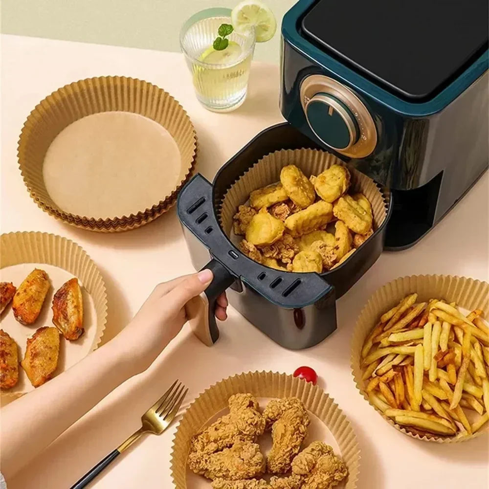 50/30 Pieces Kitchens Accessories Air Fryer Paper Kitchen Utensils Disposable Square Round Pastry Molds BBQ Plate Non-stick Pad Peaceful Pleasures Health and Wellness