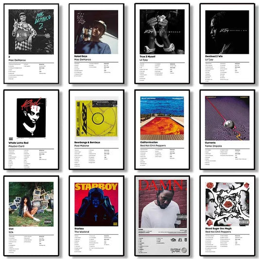 Pop Rapper Music Album Cover Poster Set Mac Demarco Lil Tjay Red Hot Chilli Peppers Stormzy Canvas Print For Wall Art Room De Peaceful Pleasures Health and Wellness