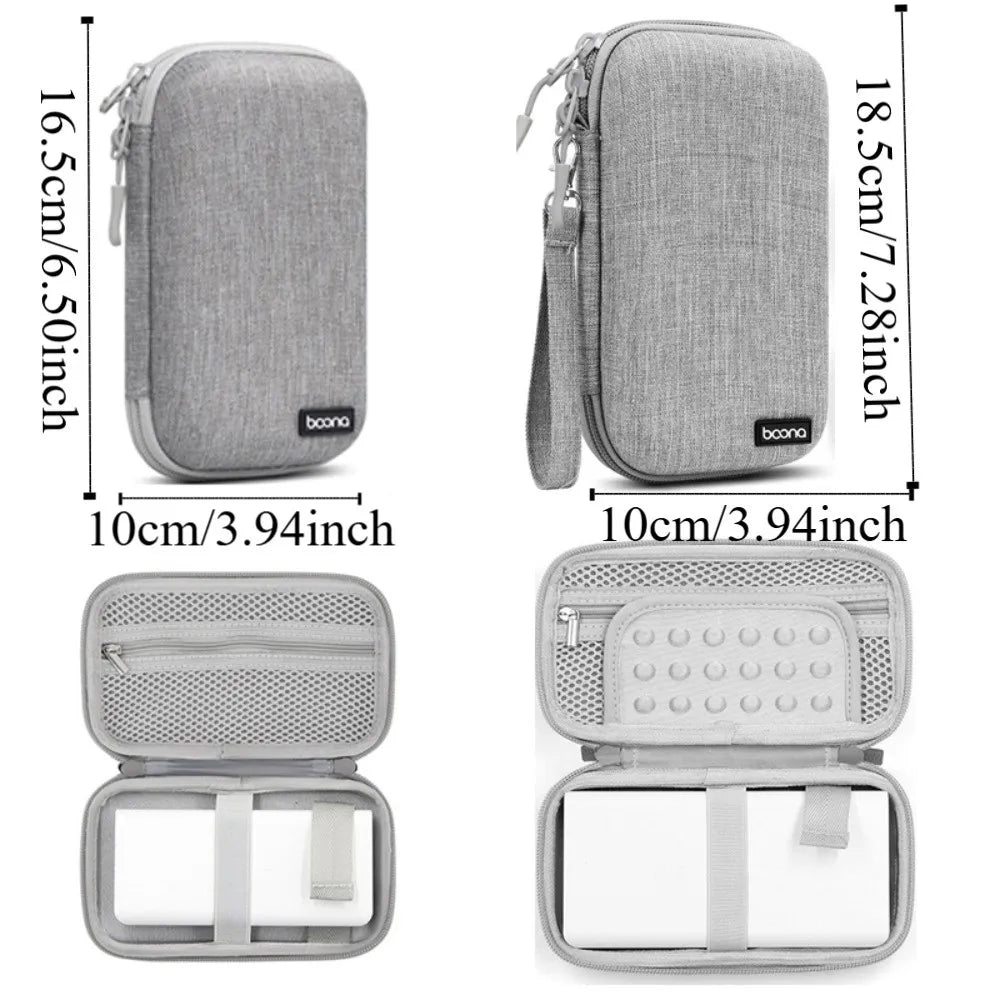 Hard EVA Power Bank Storage Bag Large Capacity Dust Proof Cable Organizer Pouch Shockproof Multi-Function Peaceful Pleasures Health and Wellness
