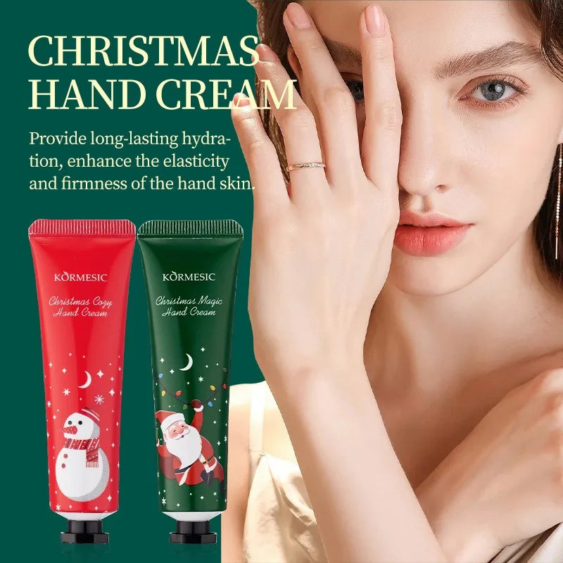 2PCS/Set Christmas Hand Cream Sets Moisturizing Refreshing Handcream Nourishing Beauty Hands Creams Skin Care Products Peaceful Pleasures Health and Wellness