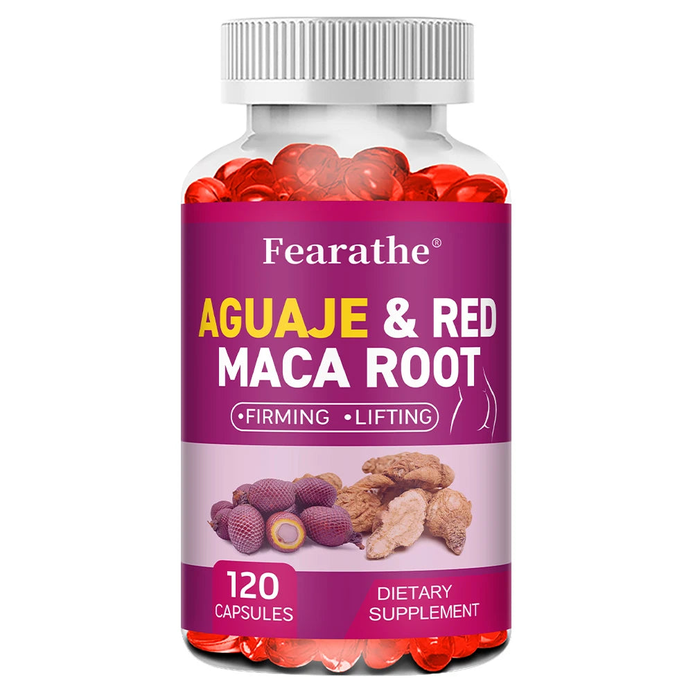 Organic Aguaje with Red Maca Root Extract Supports Full & Firming Buttocks and Immune Health 120 Capsules Peaceful Pleasures Health and Wellness 120 count-1bottle