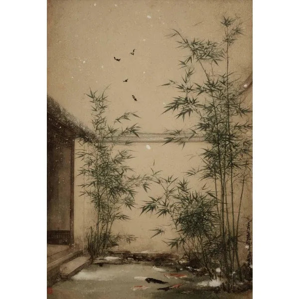 Japanese Ukiyo-e Zen Mountain Canvas Wall Art Print | Landscape