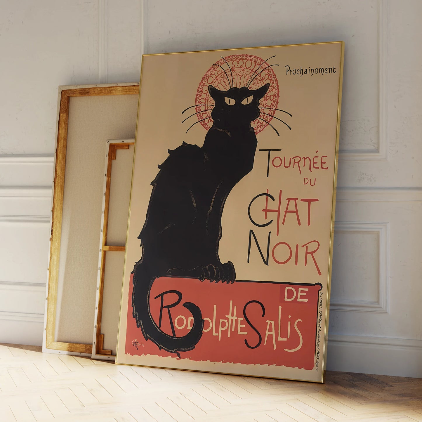Modern Chat Noir - Black Cat Vintage French Poster Wall Art Prints Canvas Painting Poster Picture For Living Room Home Decor Peaceful Pleasures Health and Wellness