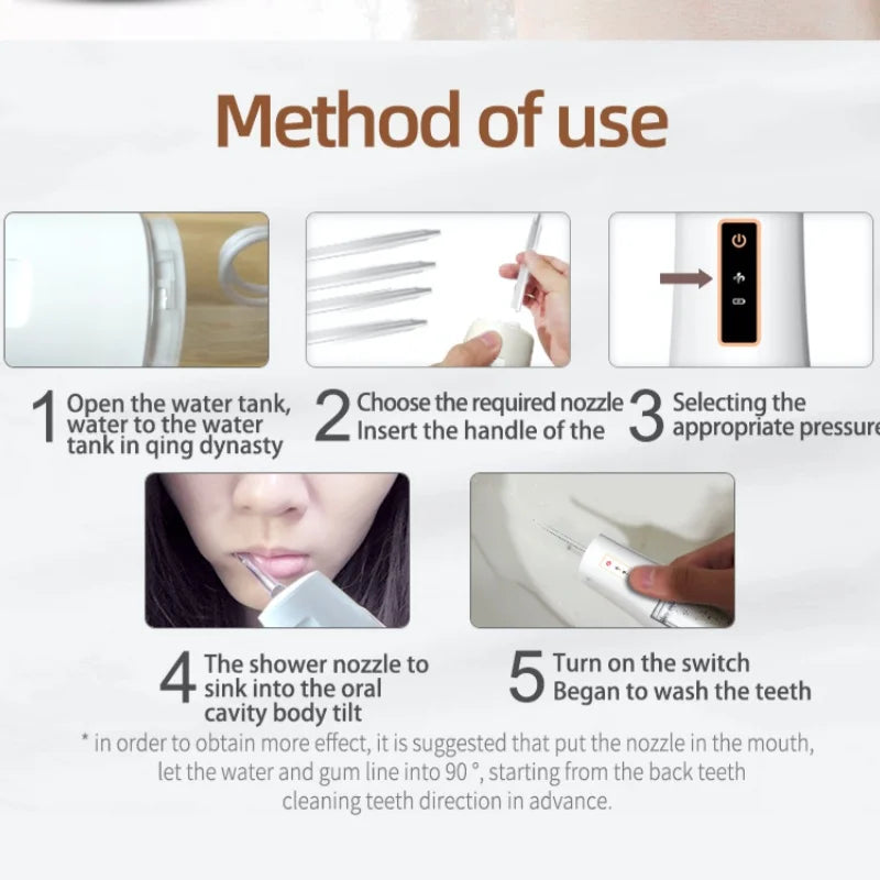 Portable water flosser, electric water flosser, take care of every tooth of yours, suitable for men and women, holiday gift Peaceful Pleasures Health and Wellness