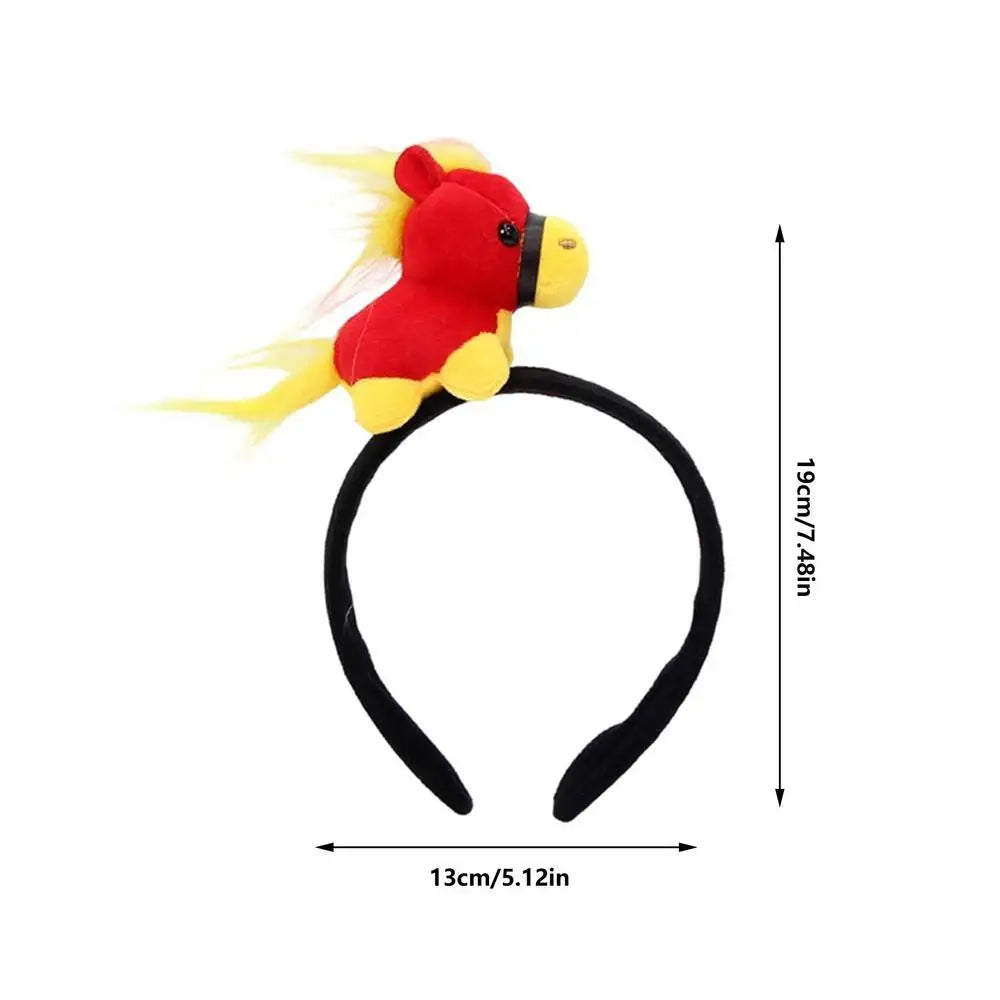 2026 Year Of The Horse Headband Cute Cartoon Party Supplies Adult Horse Headwear For Party Makeup Halloween Cosplay Festival Peaceful Pleasures Health and Wellness Red China Mainland