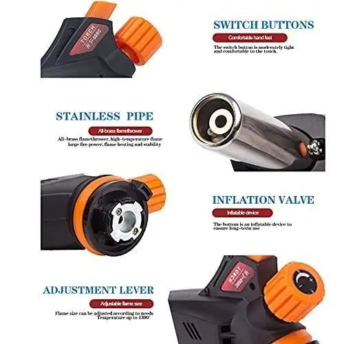 Adjustable Butane Torch – Crème Brûlée, BBQ & Baking Lighter