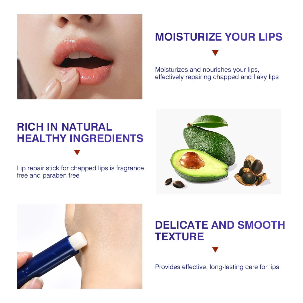 Lakerain Lip Repair Stick 2 Packs Quick Relief Of Dry Moisturizing And Smoothing lip Lines Lip Balm Soothes Chapping Lipstick Peaceful Pleasures Health and Wellness
