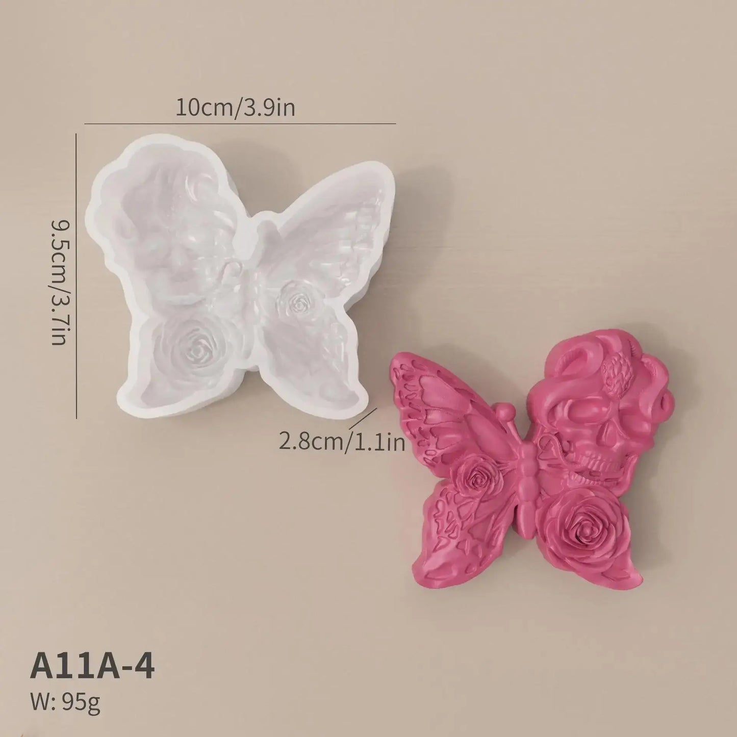 Halloween Butterfly Skull Snakehead Silicone Mold DIY Flower Candle