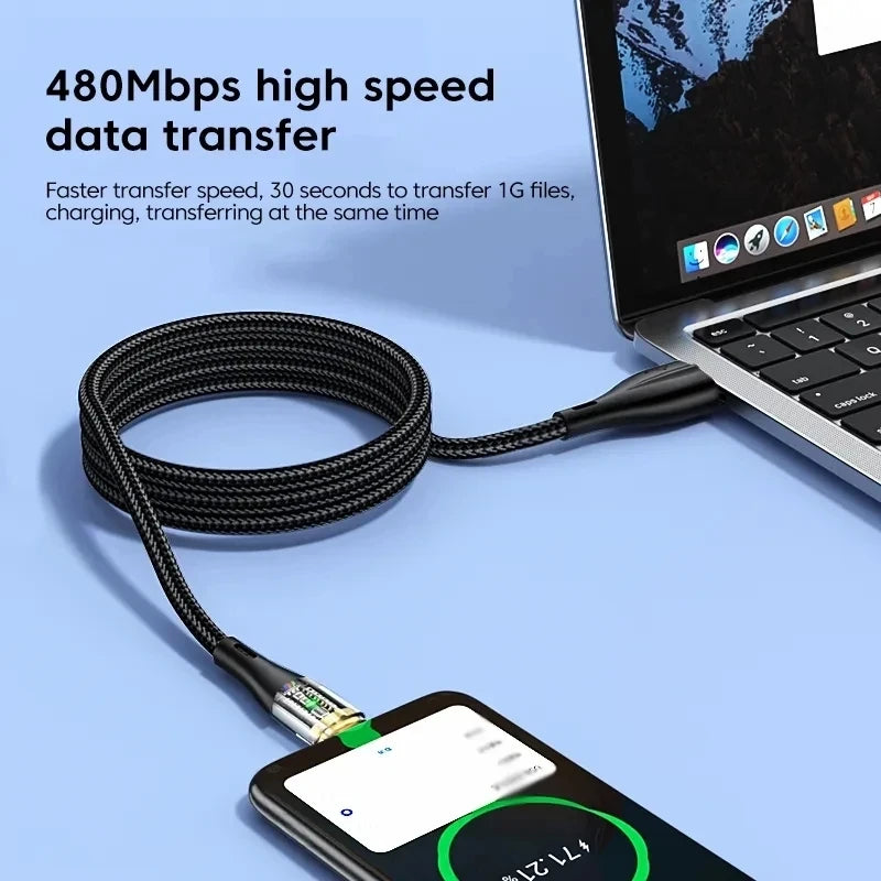 120W USB-C Fast Charging Cable – Braided & Gold-Plated Peaceful Pleasures Health and Wellness