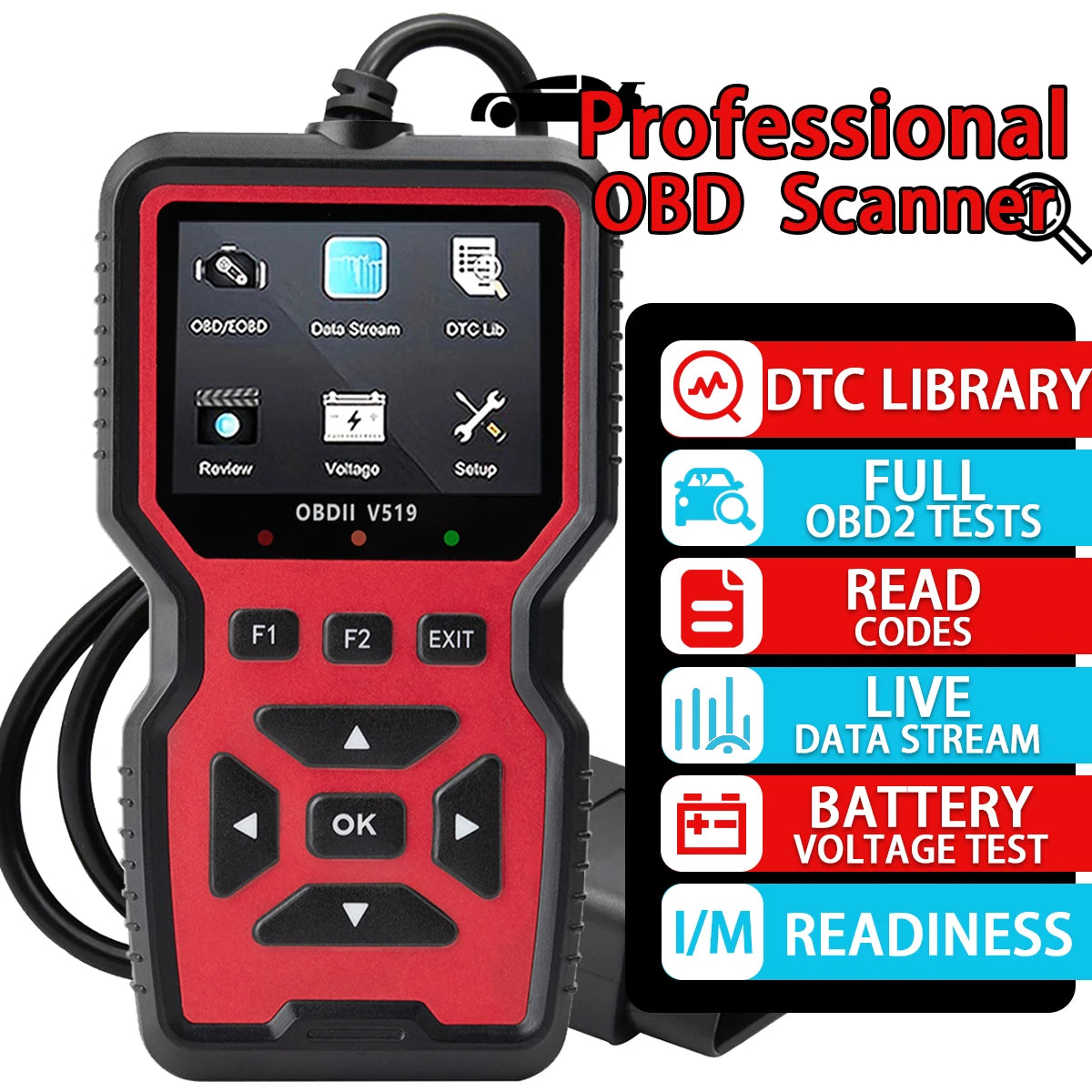 V519 OBD2 Code Reader & Diagnostic Tool | 1996+ Vehicles