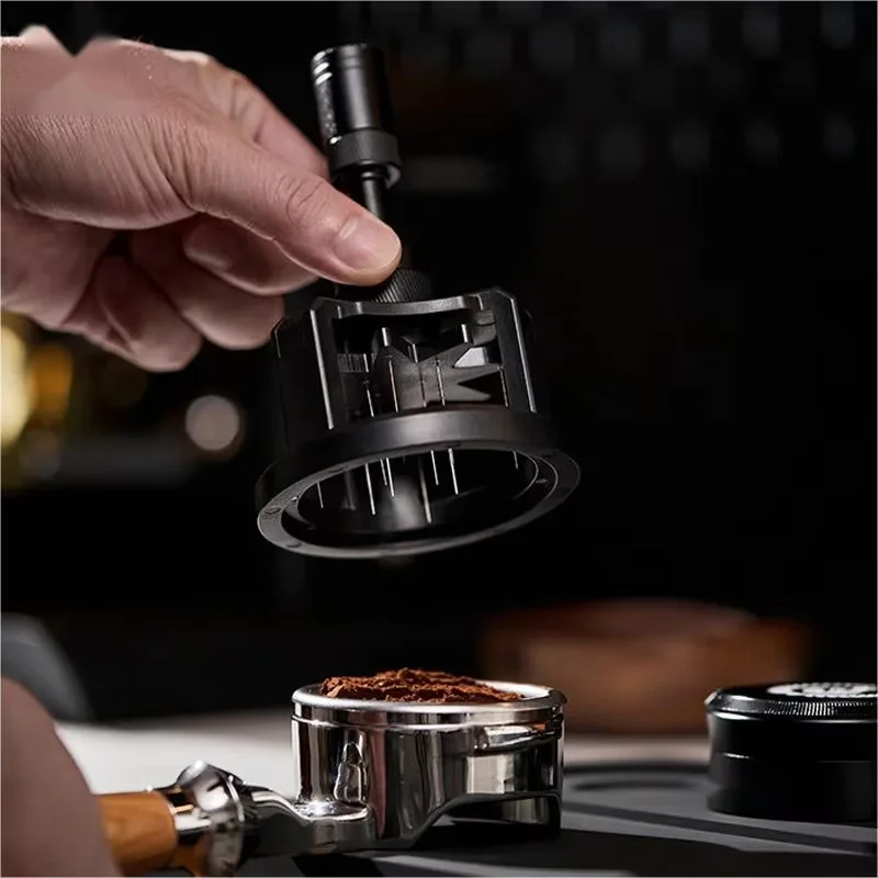 Adjustable Even Coffee Stirring Distribution Tools Rotatable Espresso Hand Tampers for Barista 51/54/58mm black Peaceful Pleasures Health and Wellness