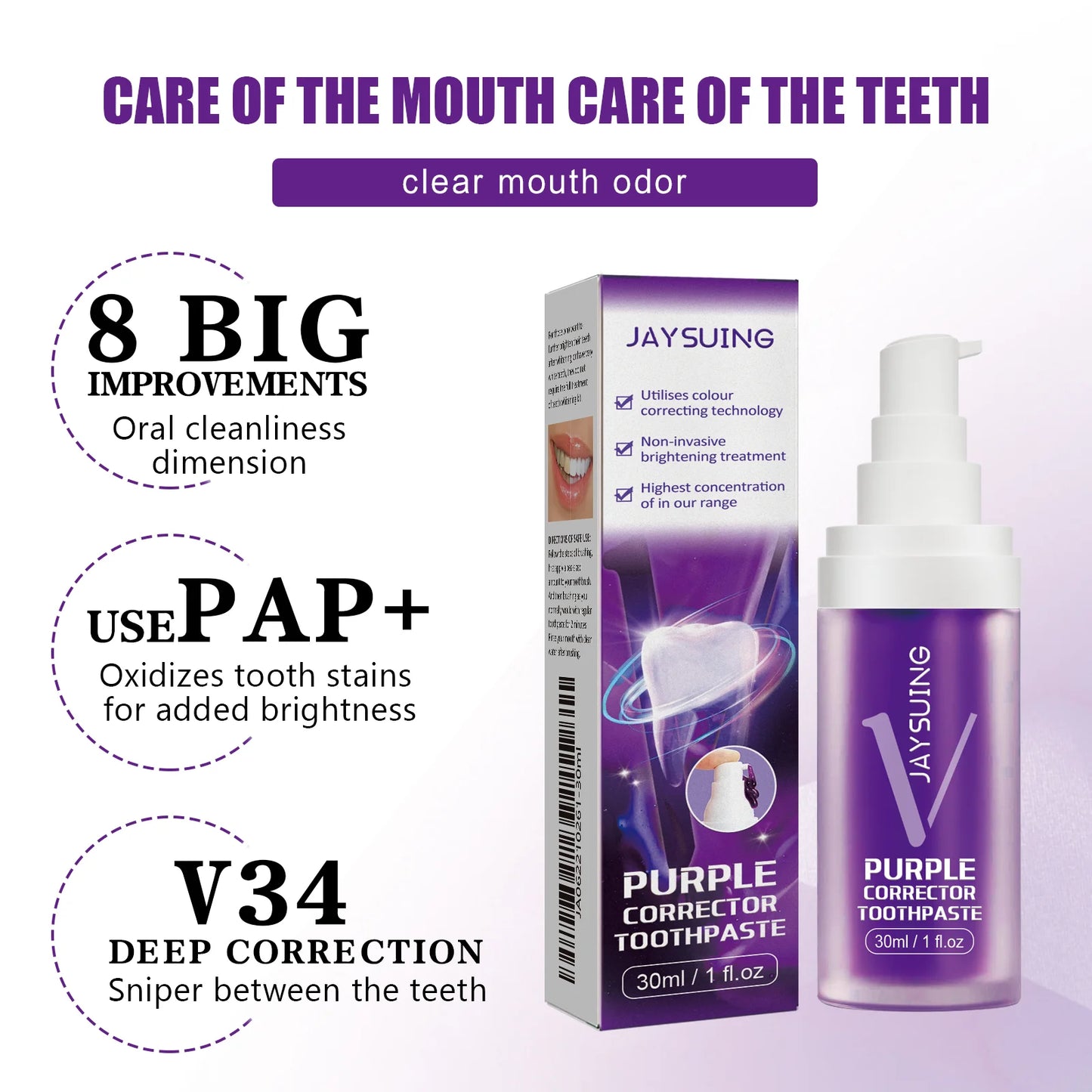 Jaysuing Purple Toothpaste | Whitening & Stain Removal