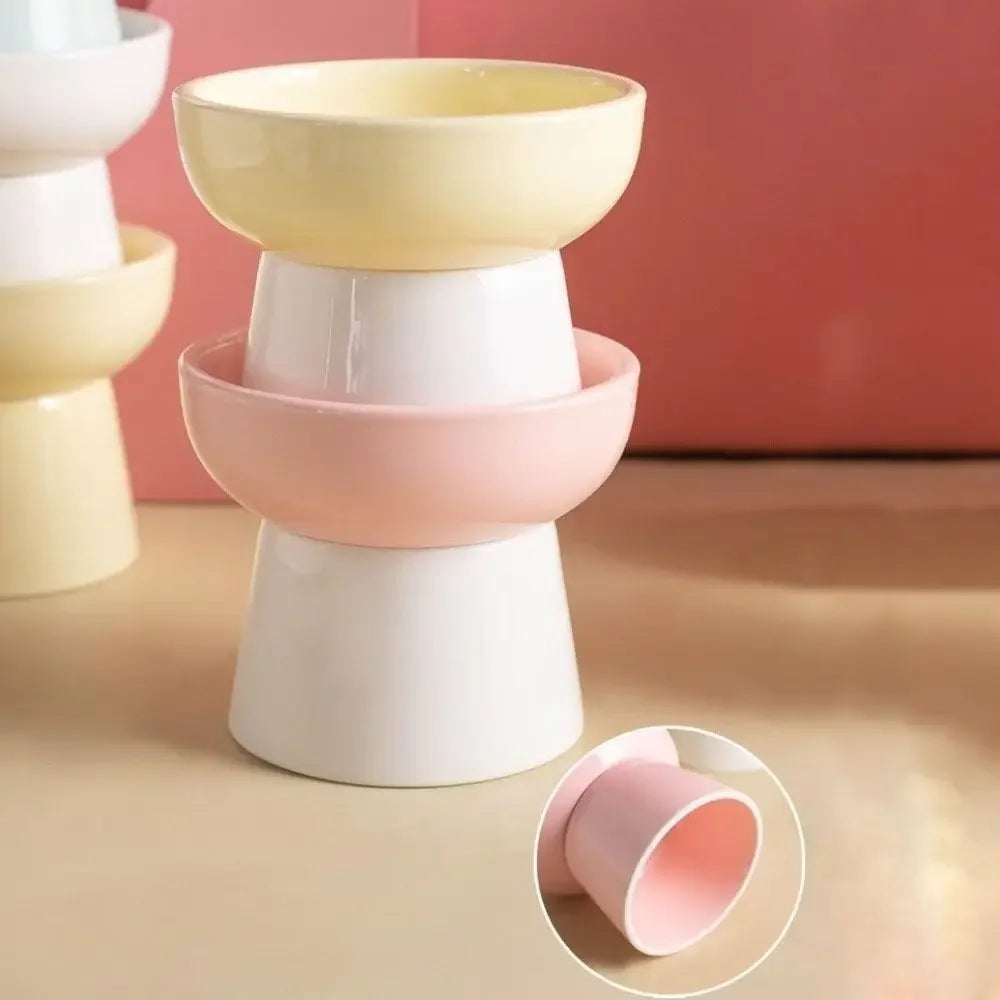 Elevated Ceramic Cat Bowl | Raised Pet Feeder 300ml