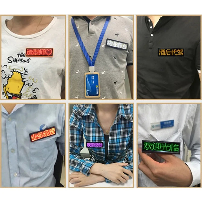 Bluetooth Programmable LED Name Badge – Scrolling Message Display
