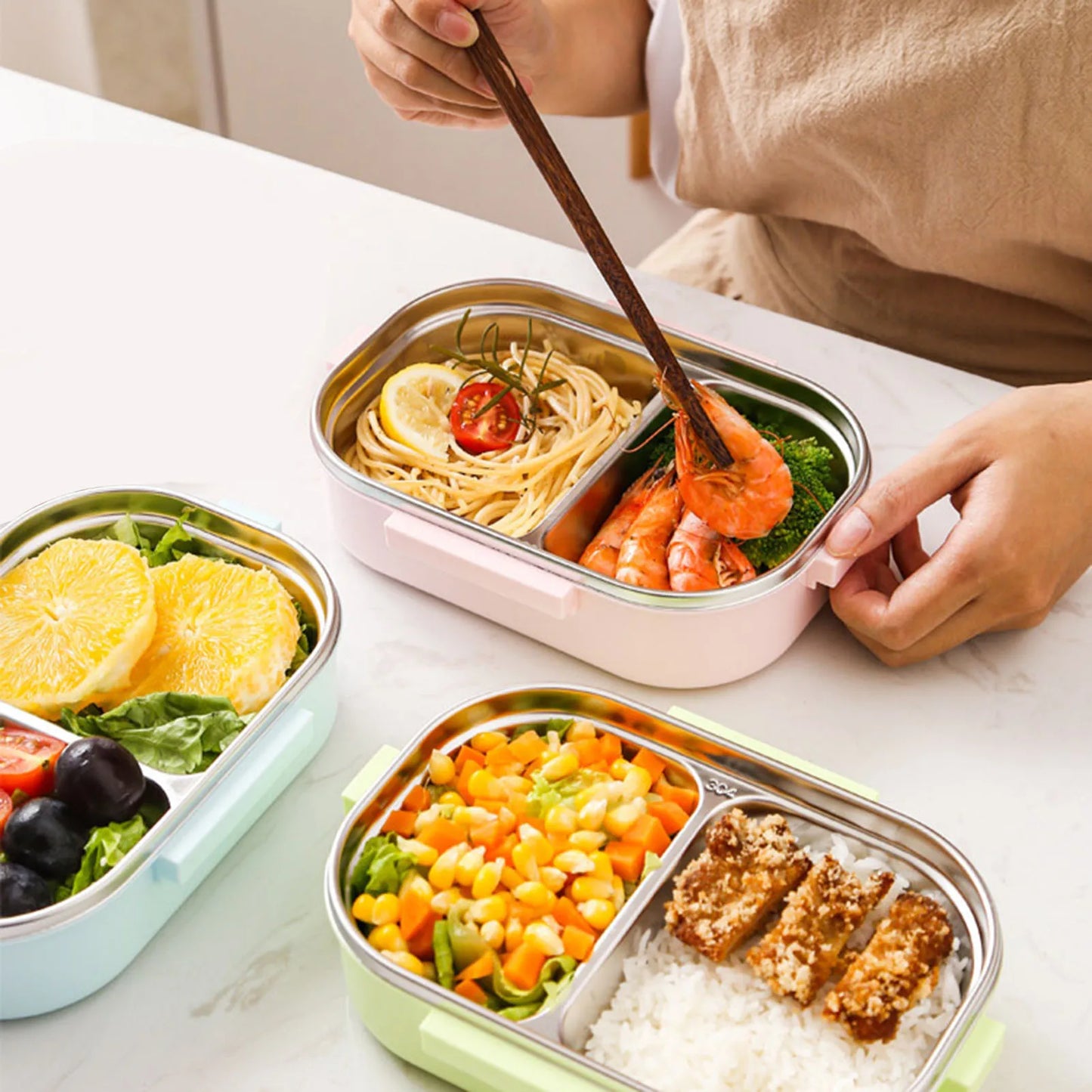 Thermal Insulation Lunch Box Stainless Steel Compartment Liner