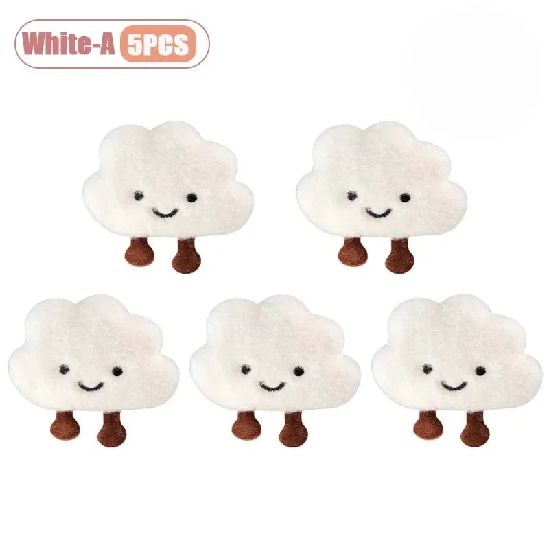 Cute Cloud Plush Brooch Keychain Bag Charm Pendant for Girls