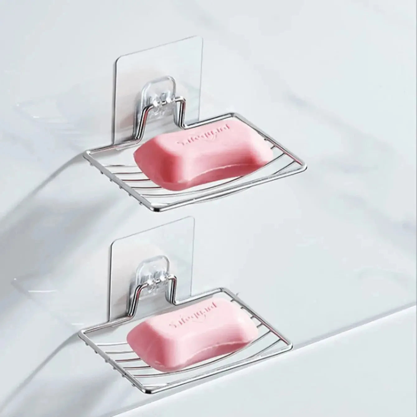 Stainless Steel Wall Soap Rack | No-Drill Drain Holder