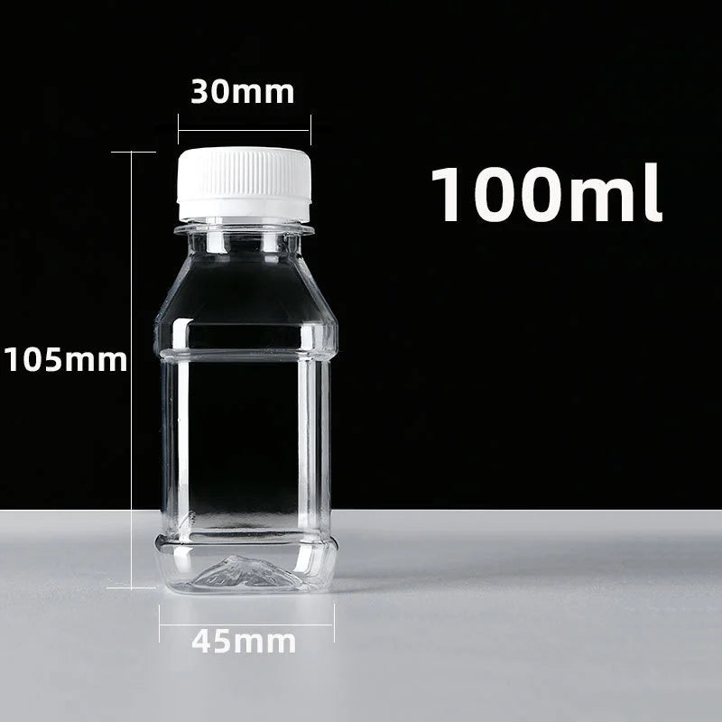100ml Clear Refillable Plastic Bottles – 10 or 20 Pack