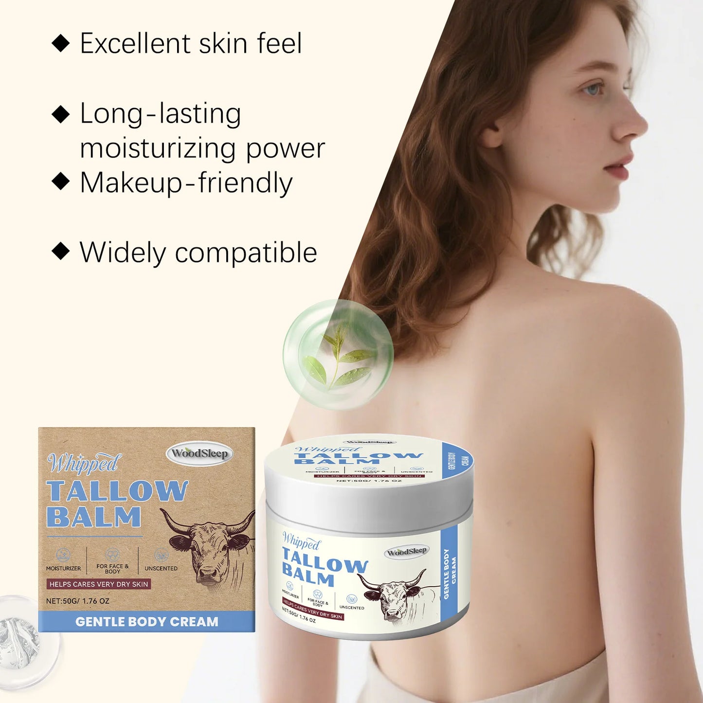 Whipped Beef Tallow Balm – Grass-Fed Face & Body Cream 50g