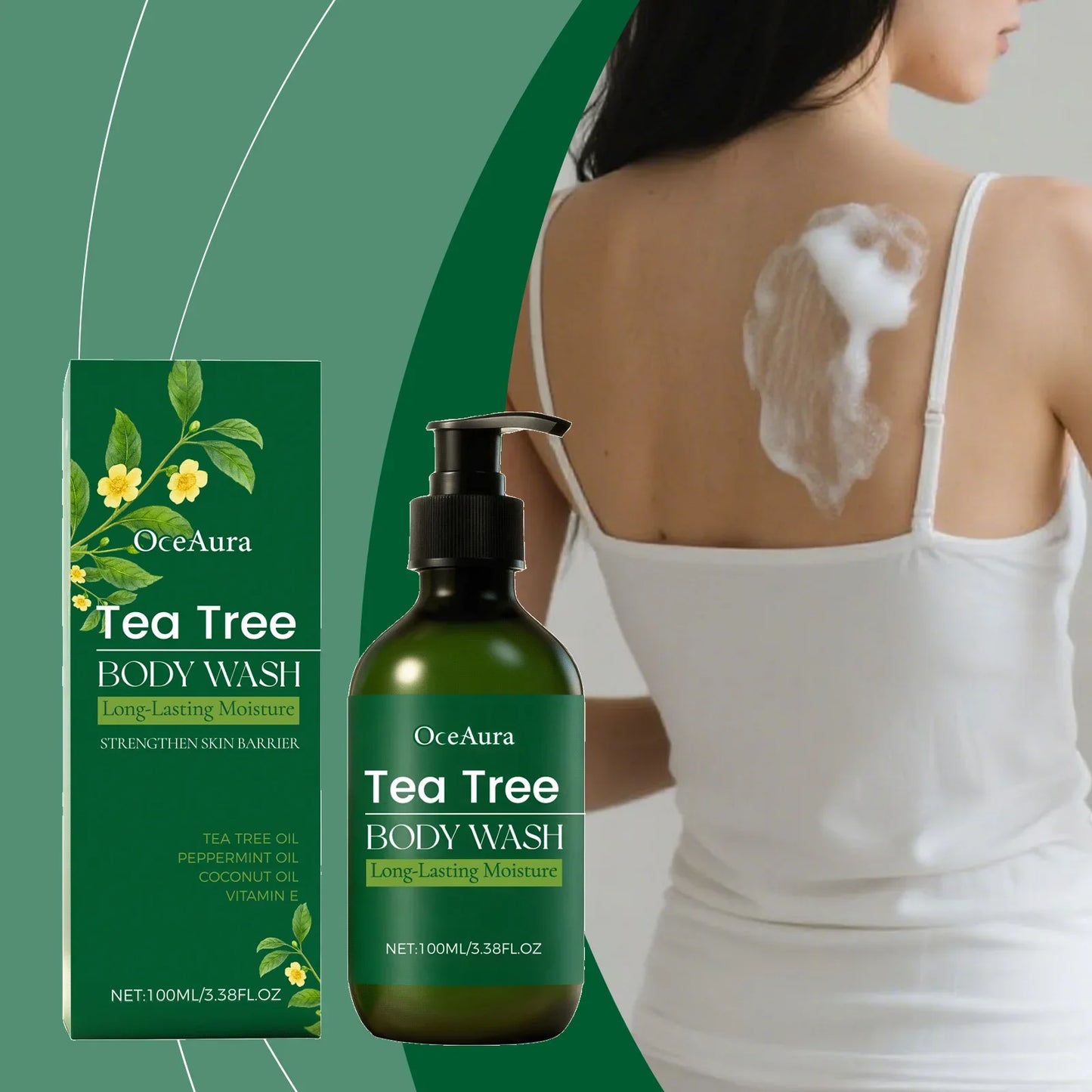 OceAura Tea Tree Body Wash – Hydrating Daily Shower Gel