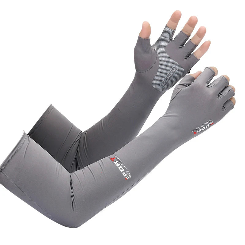UV Protection Ice Silk Arm Sleeves – Cycling, Running & Fishing