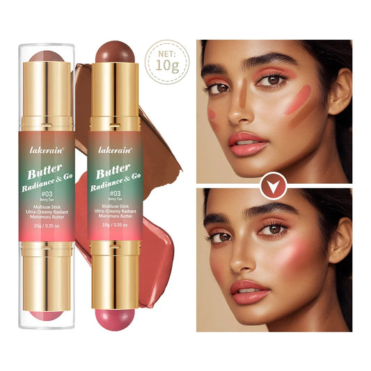 Lakerain Dual-End Bronzer & Blush Stick – 4 Shades | Multiuse Bronzer Blush Stick Oasis Select