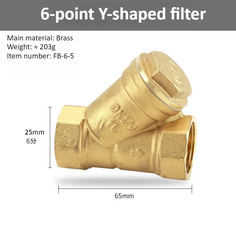 Brass Y-Strainer Filter BSP Thread DN8–DN50 | Water Filter Valve