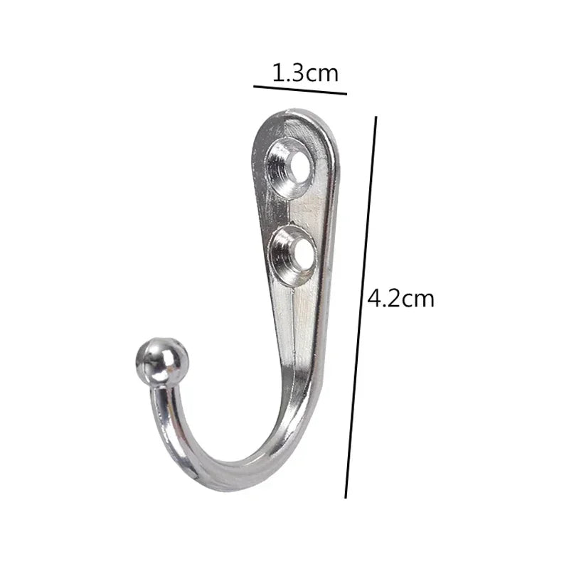 Zinc Alloy Wall Hooks with Screws | 1–30 Sets, Multi-Use
