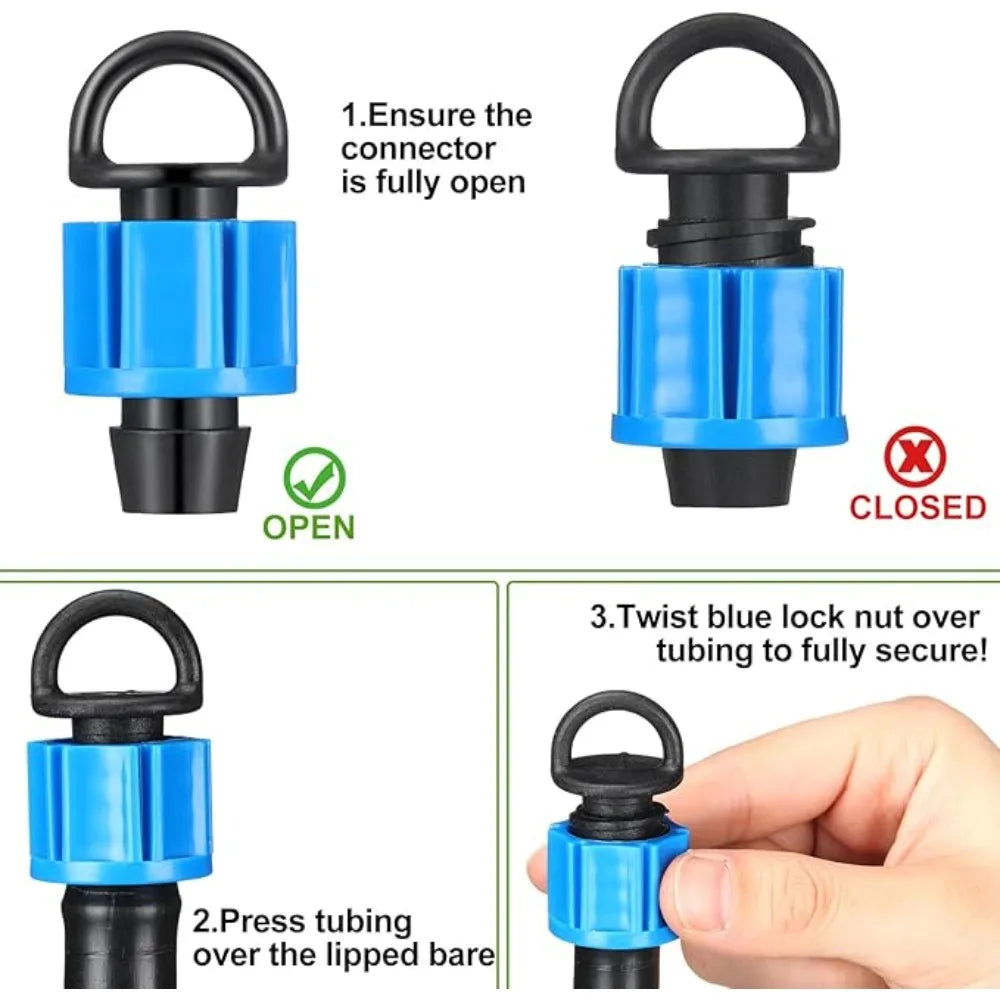 50-Pack 16mm Drip Tape Valve | Labyrinth Micro Irrigation Joints