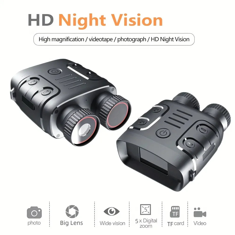 1080P Binocular Infrared Night-Visions Device 5X Binocular Day Night Use Photo Video Taking Digital Zoom for Hunting Boating Peaceful Pleasures Health and Wellness