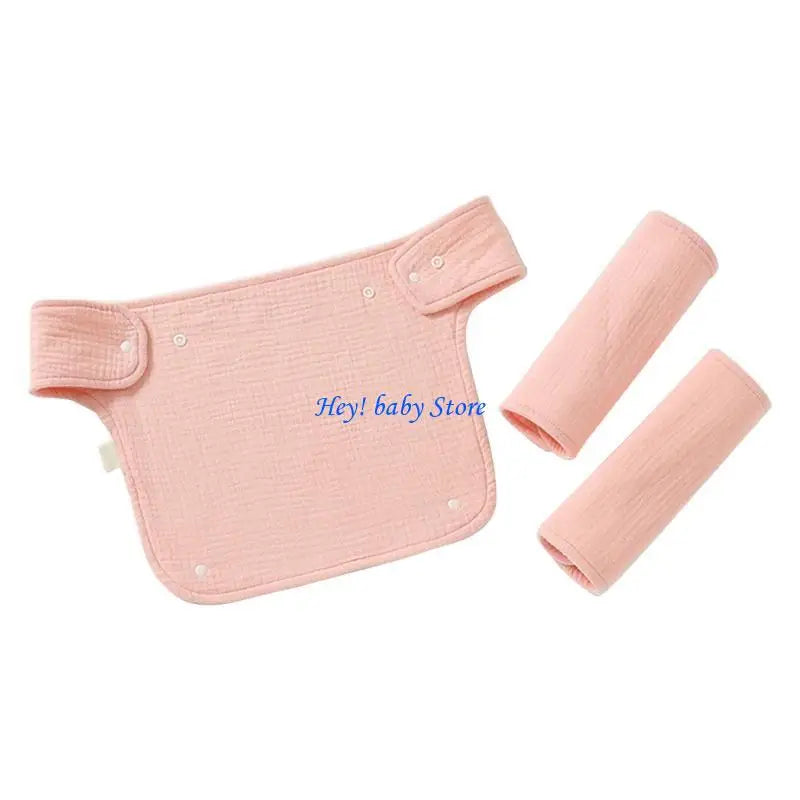 Soft Cotton Baby Drool Bib & Detachable Shoulder Strap Set