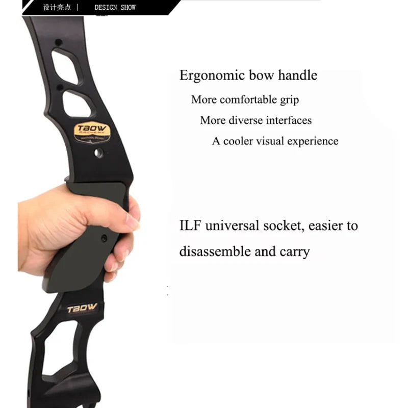 JUNXING HI 30-60lbs Recurve Bow Riser Right Hand Takedown ILF Arrow