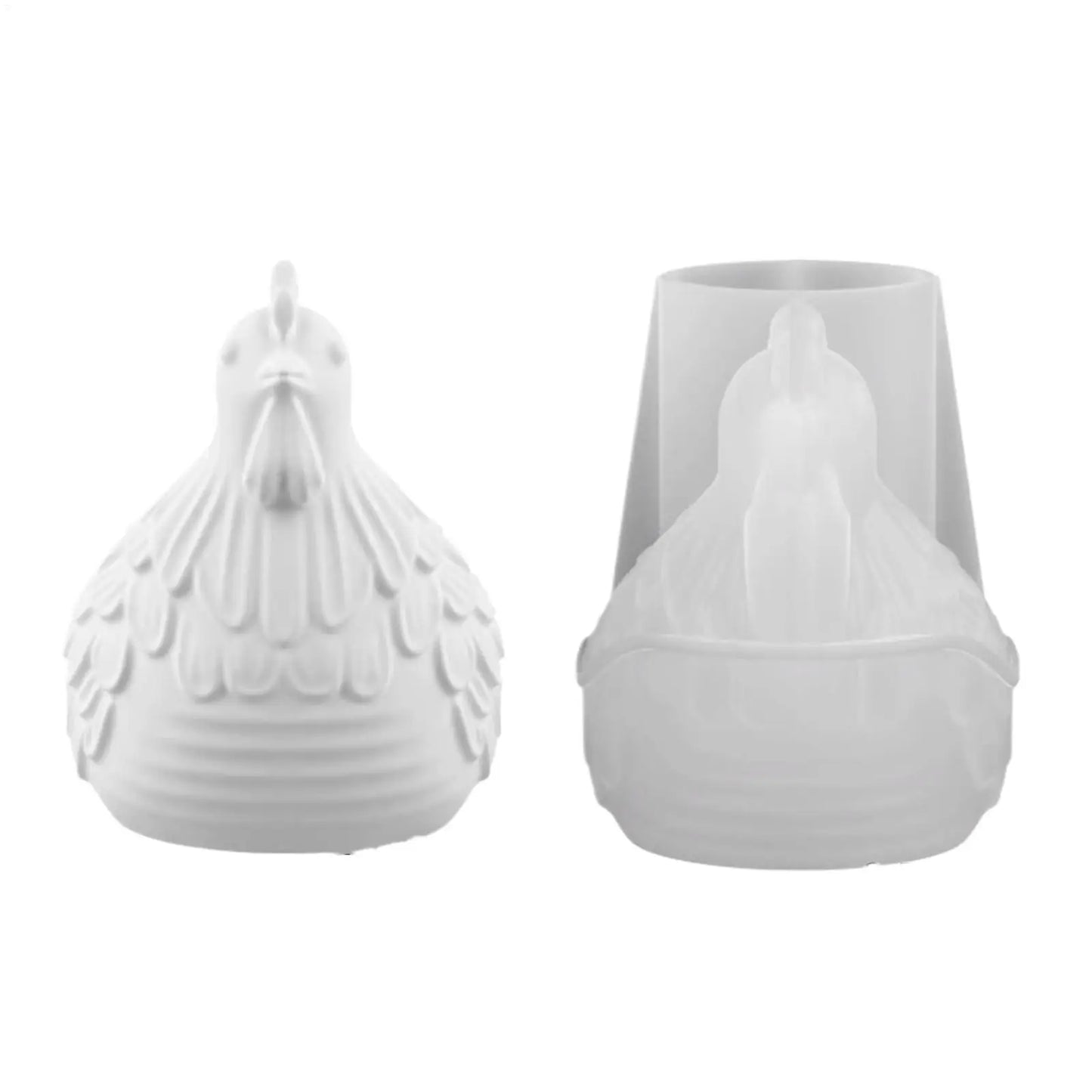 3D Hen Silicone Mold – DIY Candle Holder, Resin & Plaster Craft
