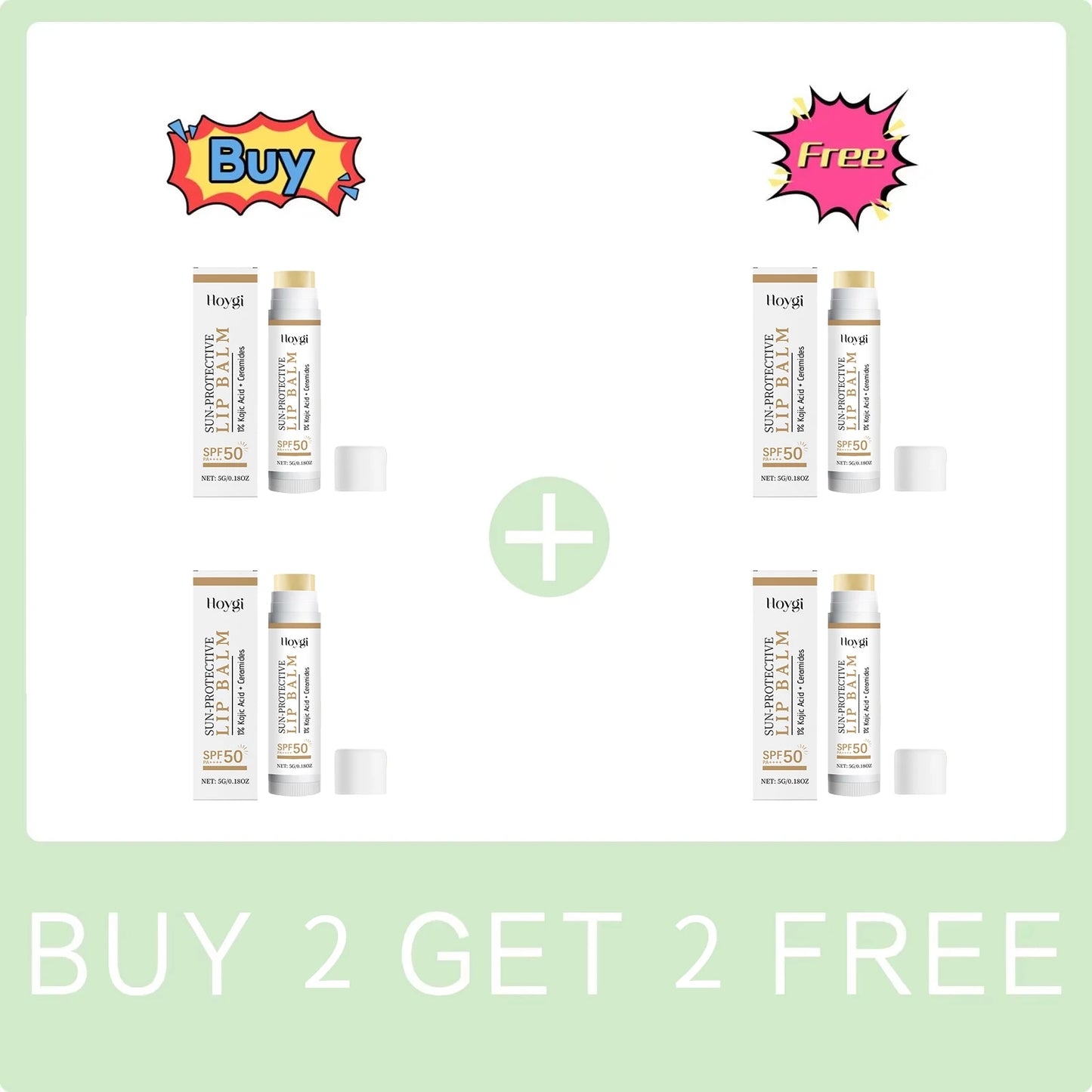 Sun Protective Lip Balm Spf 50+ Sunblock Fade Lip Lines Nourishing Moisturizing Kojic Acid Ceramide Lip Care Shining Lipstick Peaceful Pleasures Health and Wellness Buy 2 Get 2 Free
