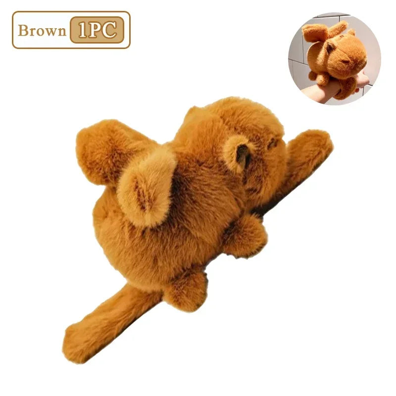 Capybara Plush Snap Ring Wristband | Fun Kids Slap Bracelet Gift