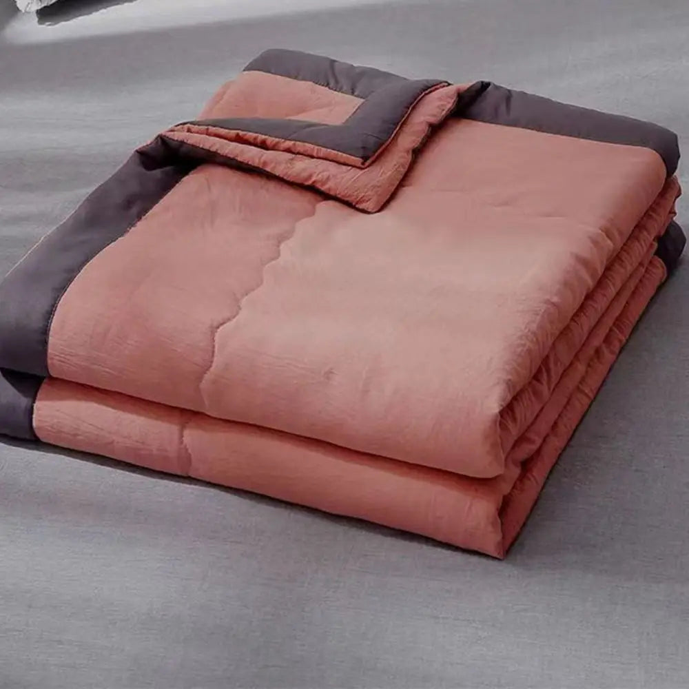 Double Sided Cooling Blanket Skin-Friendly Breathable Conditioning Quilt Lightweight Solid Color Cooler Quilt Spring Summer Peaceful Pleasures Health and Wellness Rose Red-100x140cm