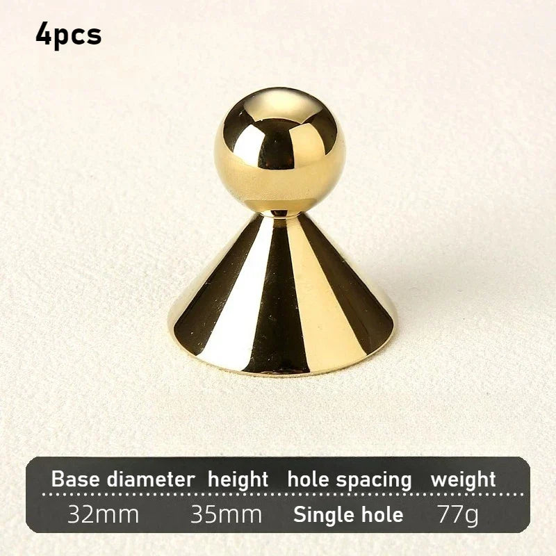 Brass Round Cabinet Handle – Gold, Silver & Antique Bronze