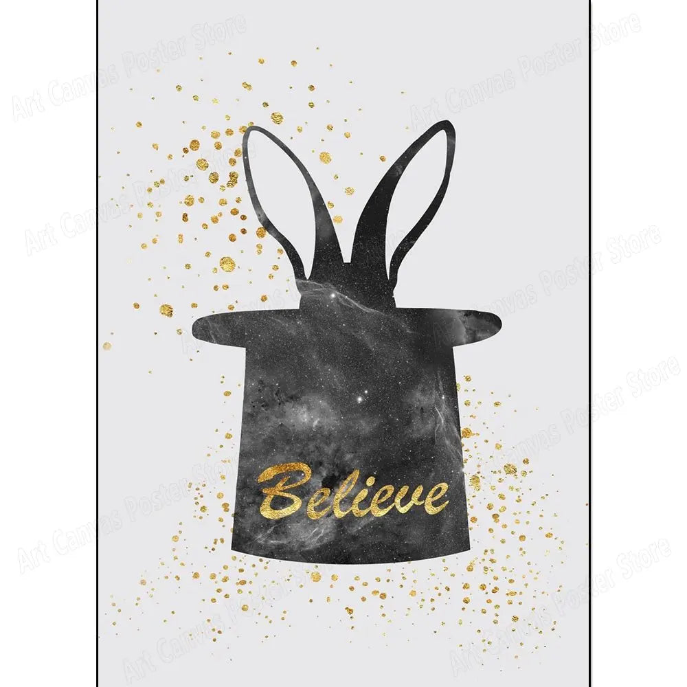 Abstract Animal Canvas Wall Art Print – Bird Elk Mermaid Butterfly
