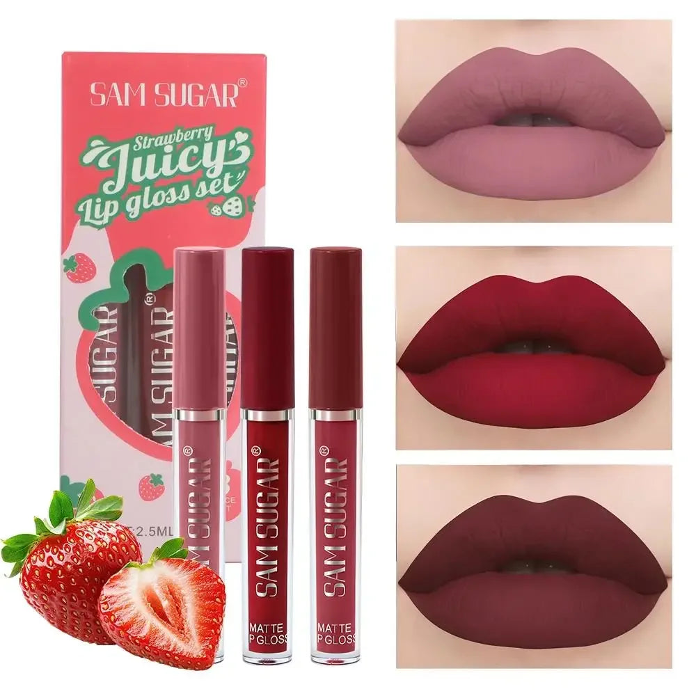 SAM SUGAR Velvet Matte Lip Gloss Set – Long Lasting Lipstick