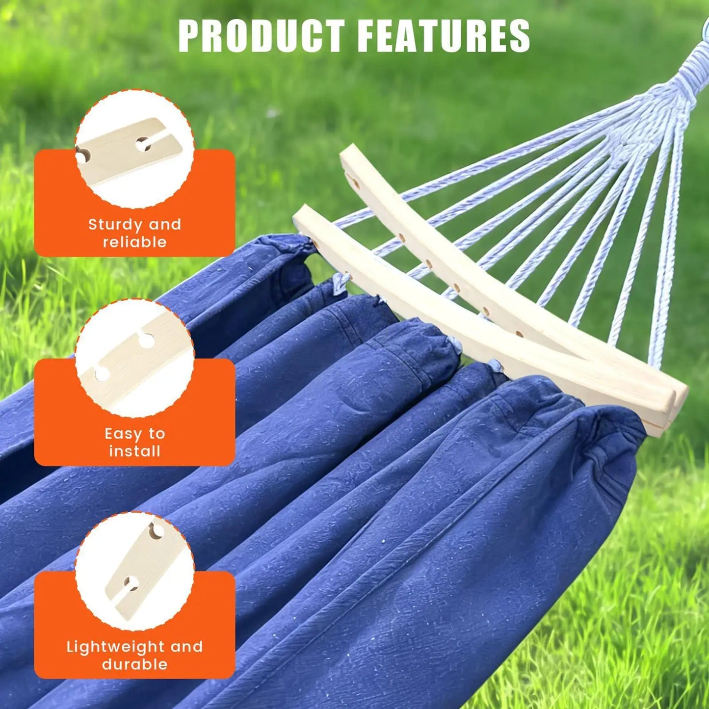 Wooden Hammock Spreader Bars Set of 2 – 10-Hole Replacement