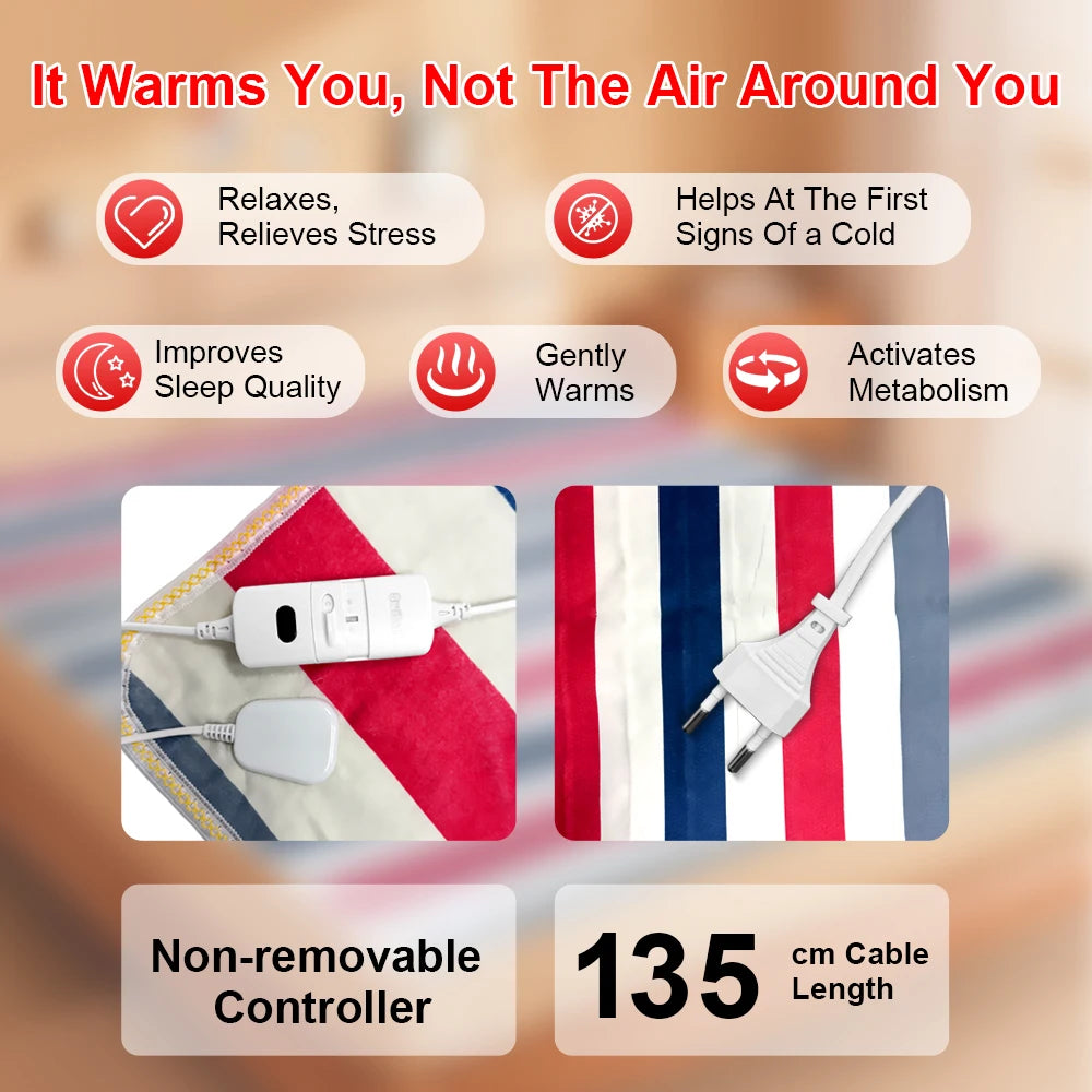 220V Electric Blanket Thicker Heater 70x150cm Thermal Mattres Heated Bed Warmer Electric Blanket Timer Heated Pad for Winter Pad Peaceful Pleasures Health and Wellness