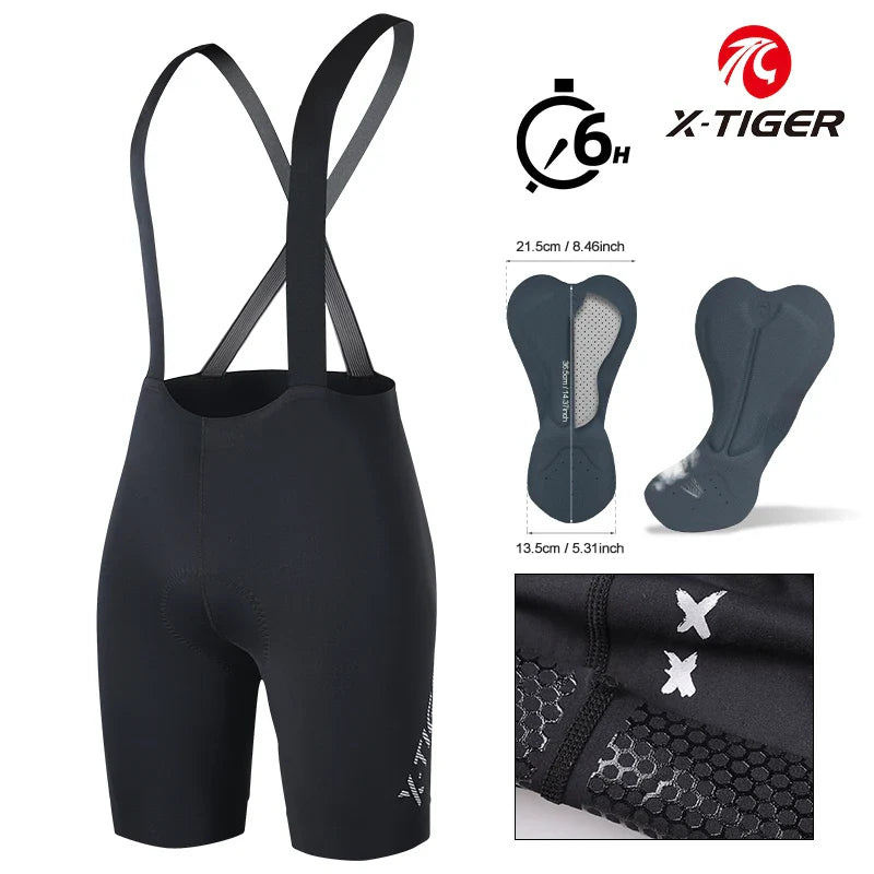 X-TIGER Men's Cycling Bib Shorts – Breathable MTB Road Bike